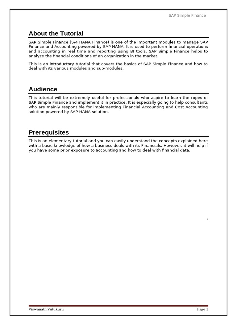 Introduction to SAP Simple Finance | PDF | Databases | Information ...