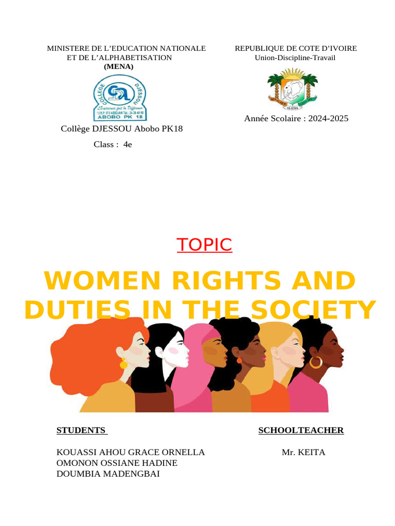 Women's Rights and Duties Overview | PDF | Reproductive Rights | Women ...