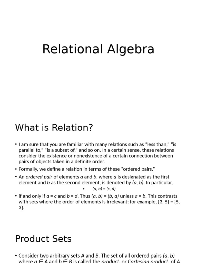 Understanding Relational Algebra Concepts | PDF | Matrix (Mathematics ...