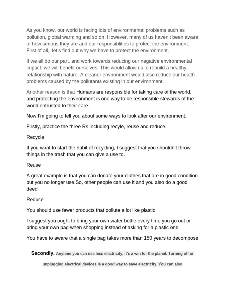 Essential Tips for Environmental Protection | PDF