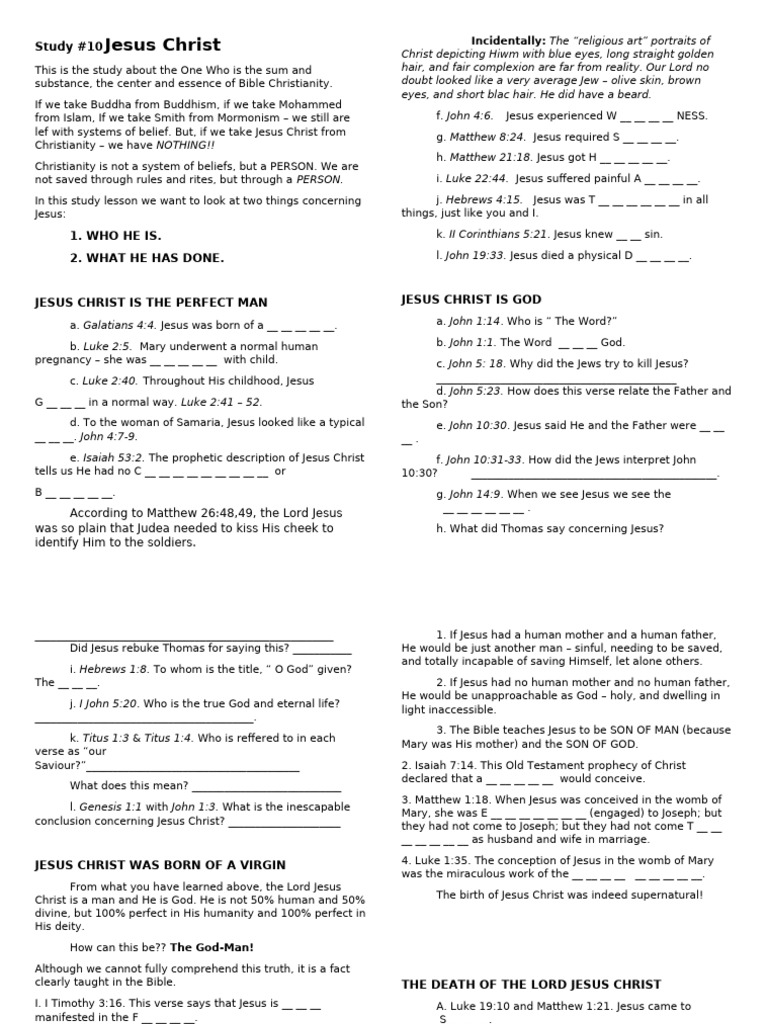 Understanding Jesus Christ's Nature | PDF | Jesus | Satan