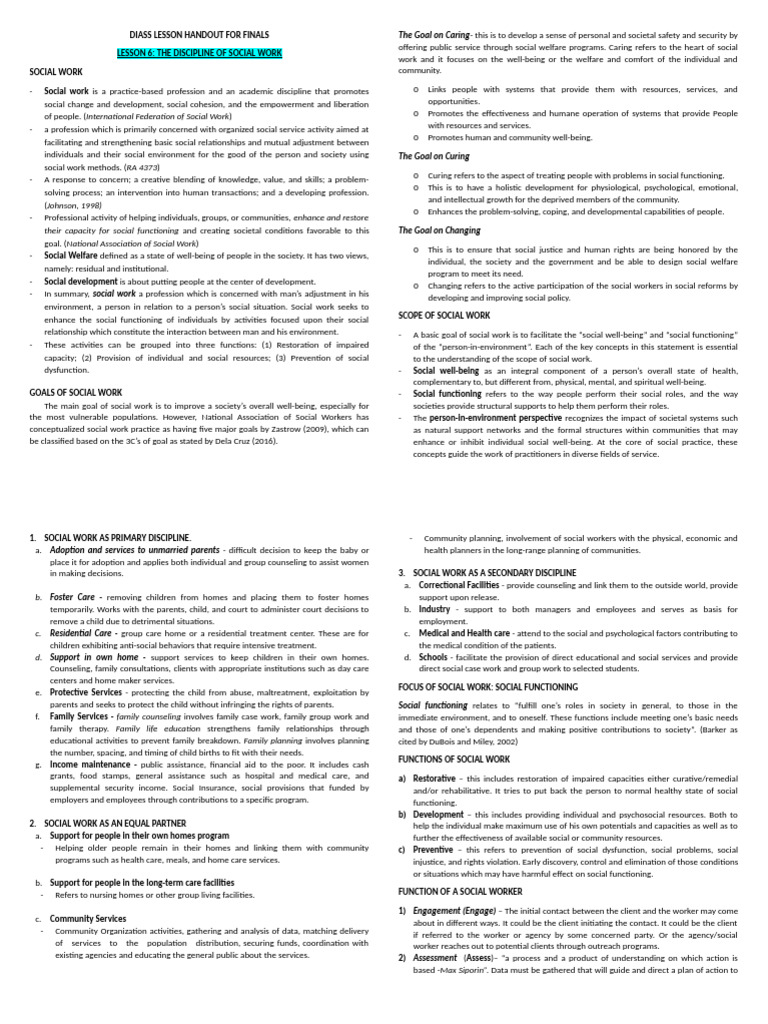 Understanding Social Work Goals and Functions | PDF | Social Work ...