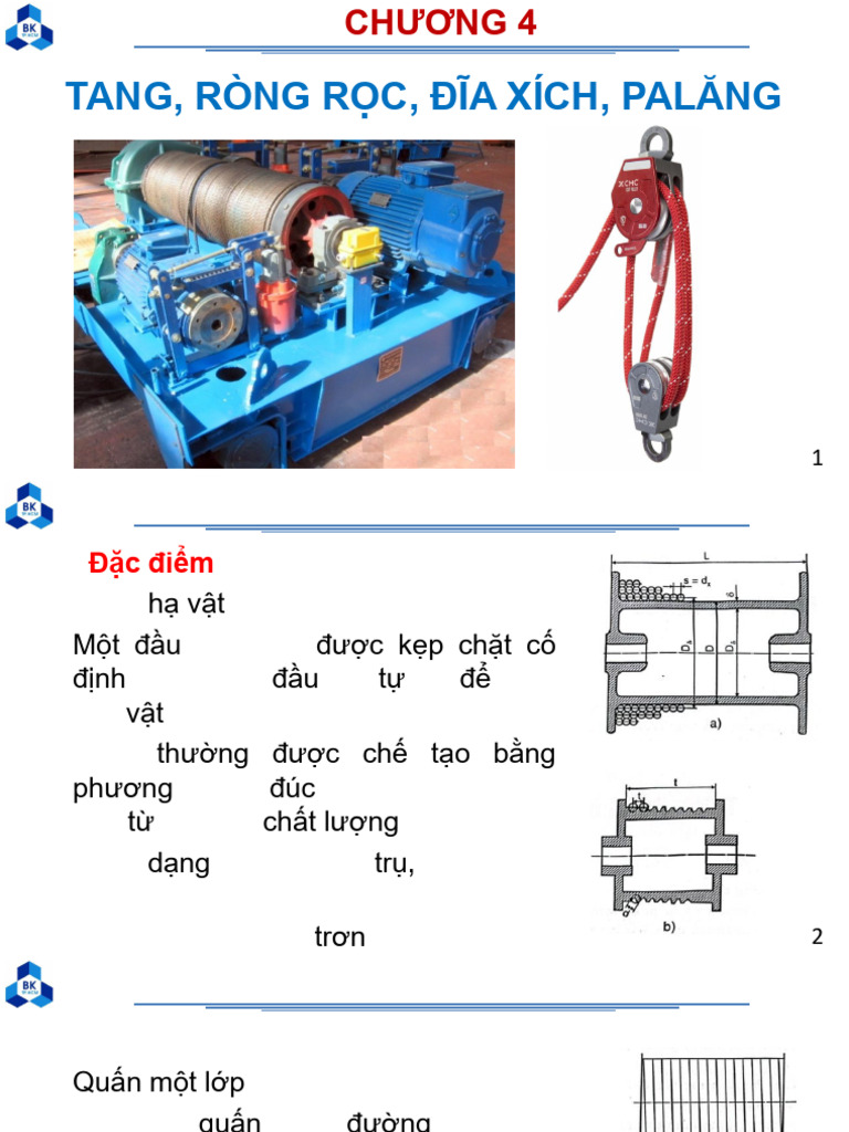 Chương 4 - Tang, ròng rọc, palang | PDF
