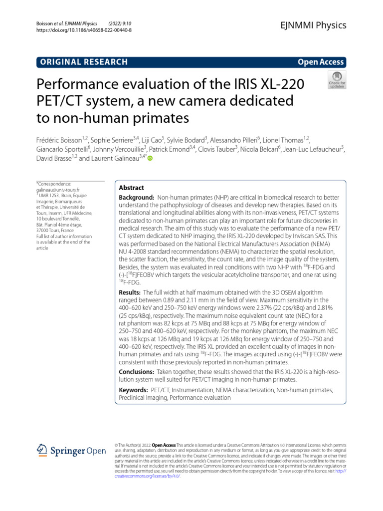 s40658-022-00440-8 - Non-Human Primate Imaging | PDF | Positron ...