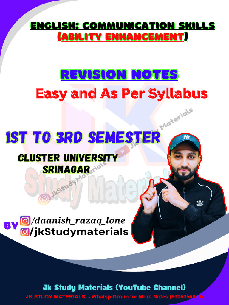 AEC English Communication Skills Notes | PDF | Communication | Reading ...