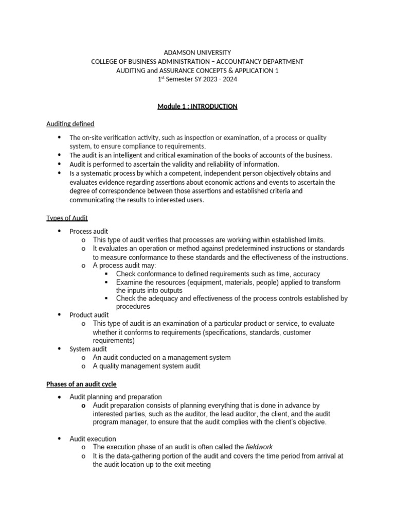 Auditing Concepts and Applications Guide | PDF | Audit | Auditor's Report