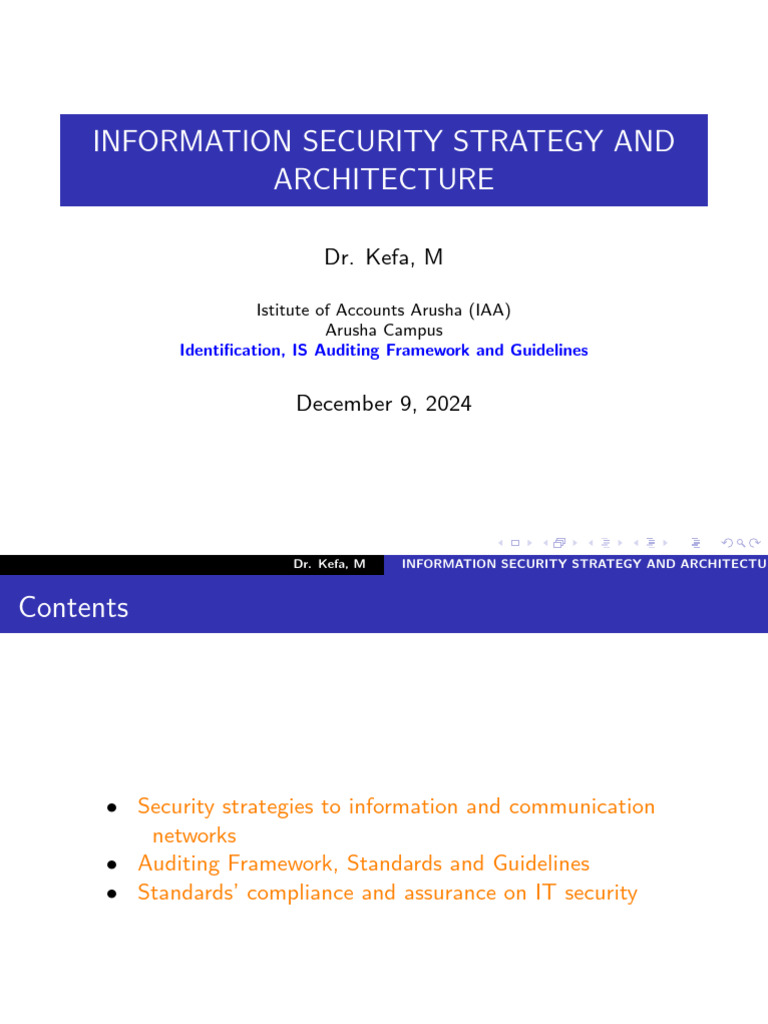 Information Security Strategy and Architecture | PDF | Security ...