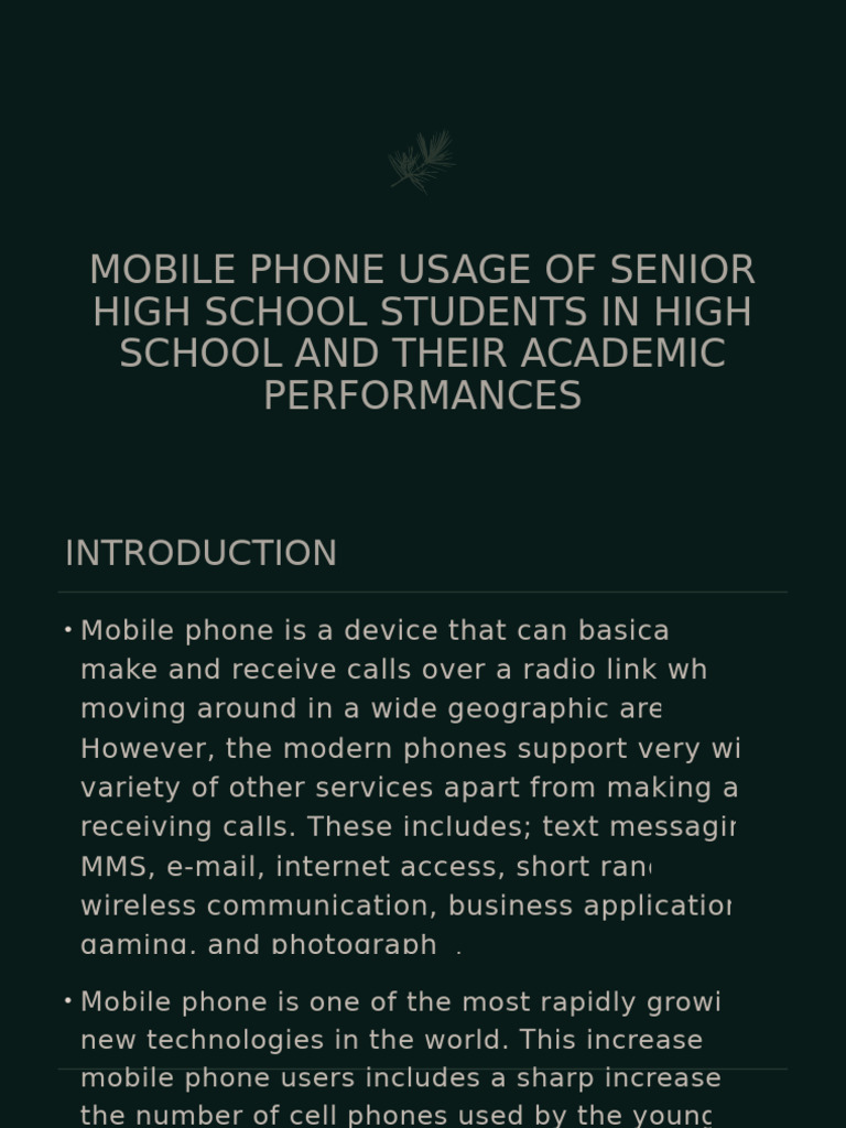 Mobile Phone Impact on High School Academics | PDF | Mobile Phones ...
