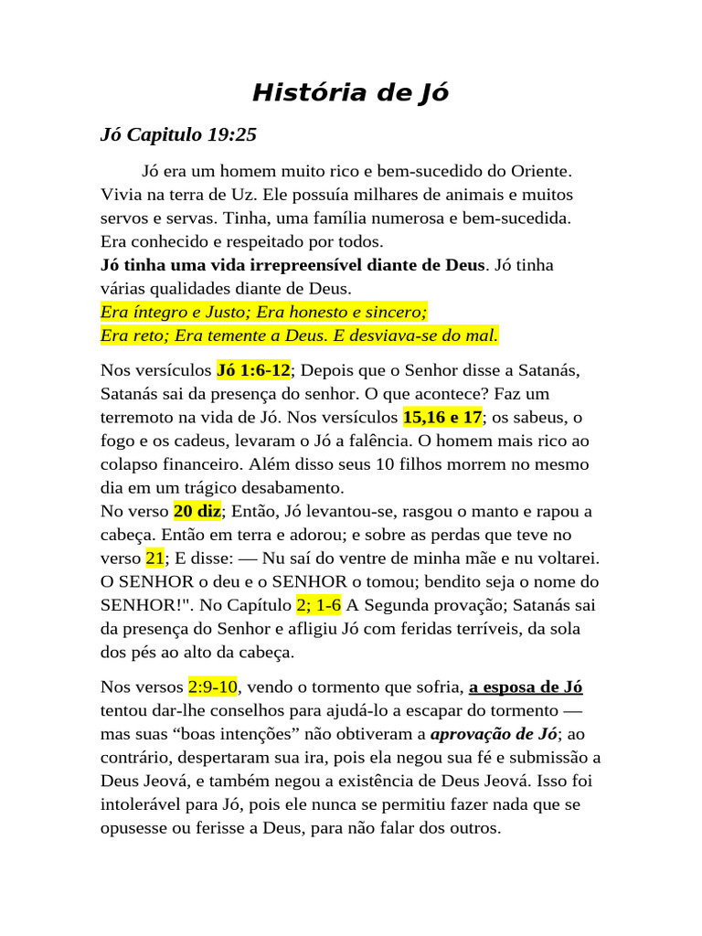 A Provação de Jó: Fé e Superação | PDF | Evangelho de João | Deus