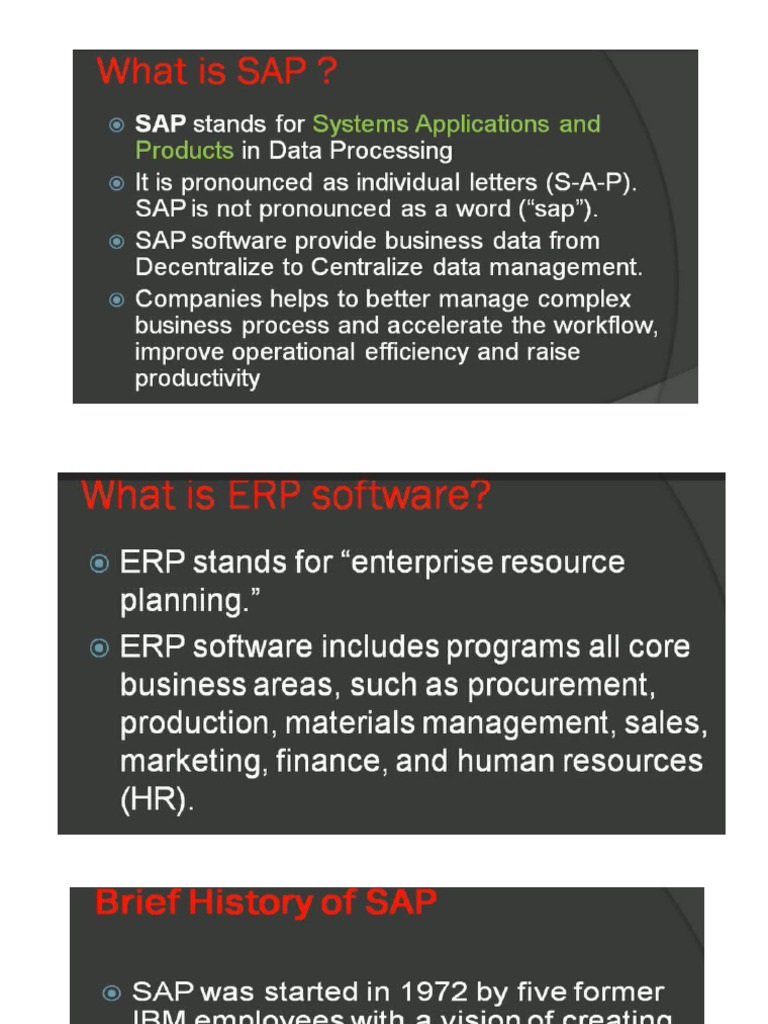 SAP Baisc Information | PDF