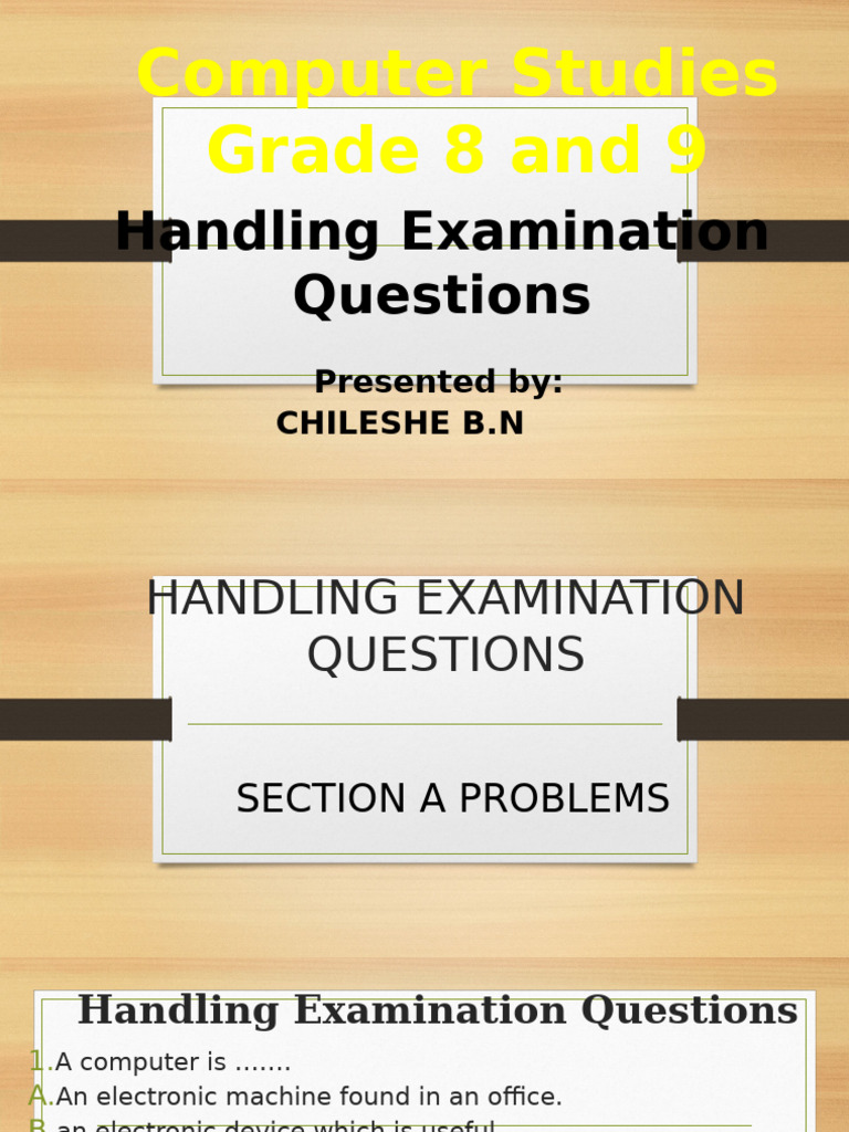Grade 8-9 Computer Exam Questions Guide | PDF | Computer Data Storage ...