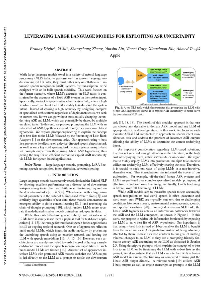 Enhancing ASR with N-Best Lists for LLMs | PDF | Speech Recognition ...
