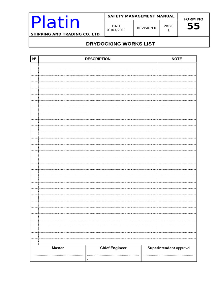 55 - Drydocking Works List | PDF