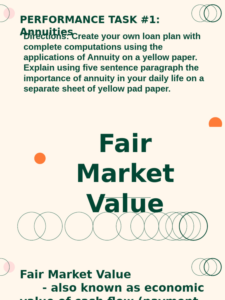 Fair Market Value of A Cash Flow and Deferred Annuity | PDF | Mode ...