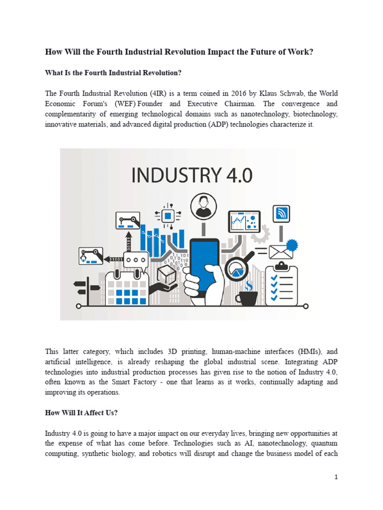Future Work in the Fourth Industrial Revolution | PDF | Business ...