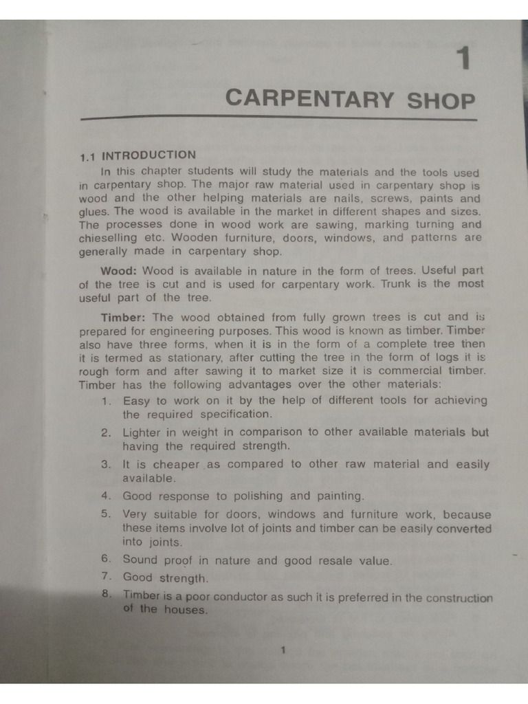 Carpentry Shop Work | PDF