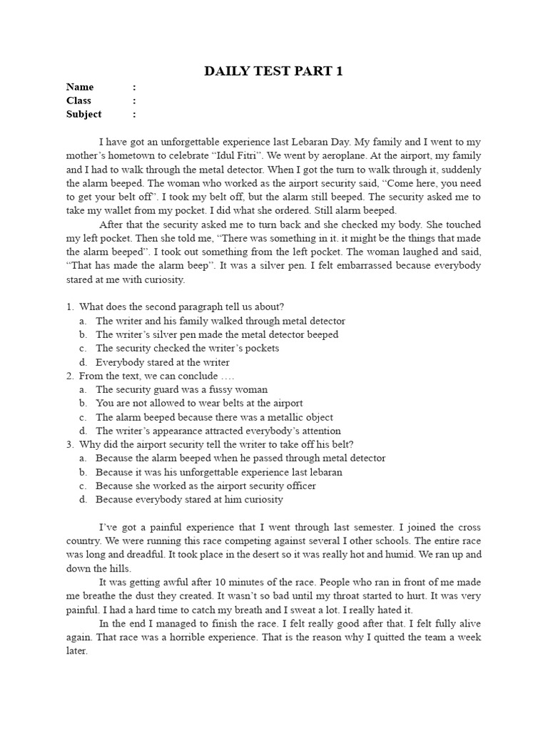 DAILY TEST PART 1 PDF