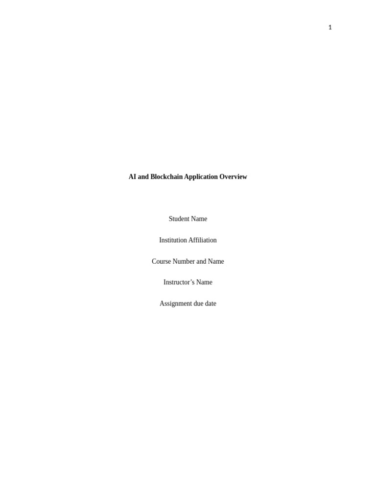 AI and Blockchain Integration Overview | PDF | Artificial Intelligence ...