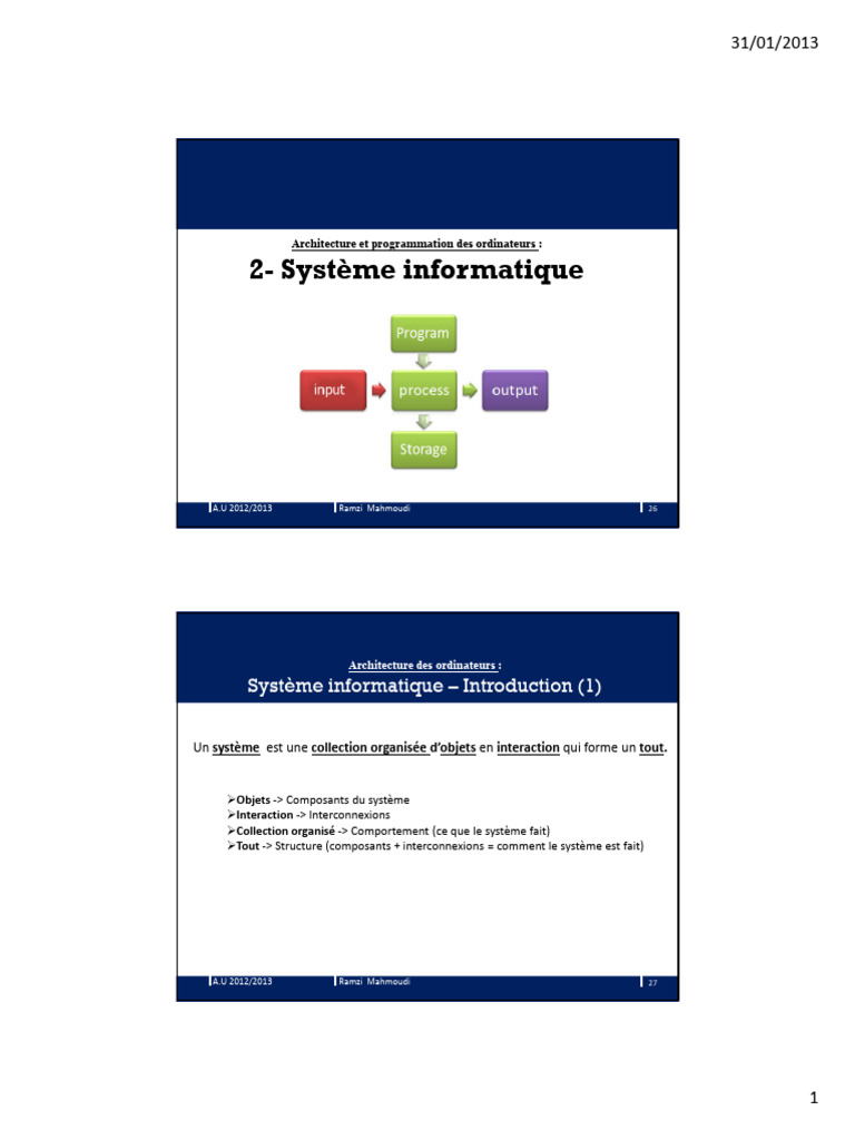 Introduction à l'architecture des ordinateurs | PDF | Informatique ...