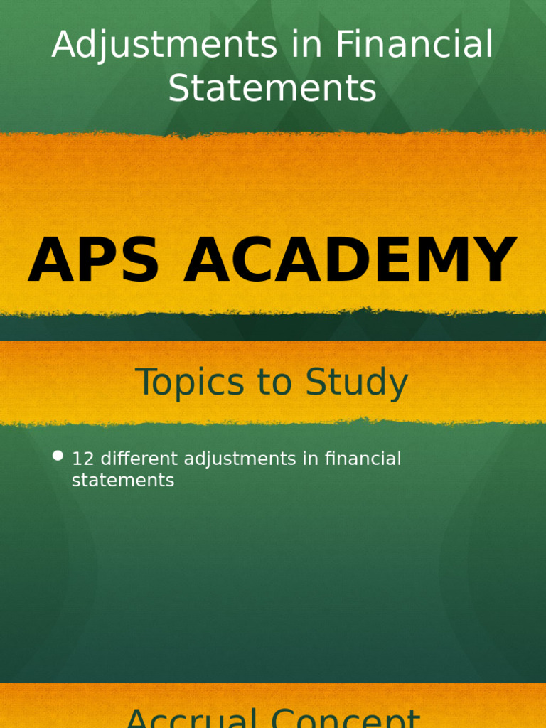 Financial Statement Adjustments Guide | PDF | Debits And Credits | Expense