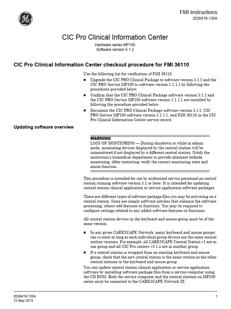 CIC Pro Software Update Procedure | PDF | Booting | Computer Keyboard