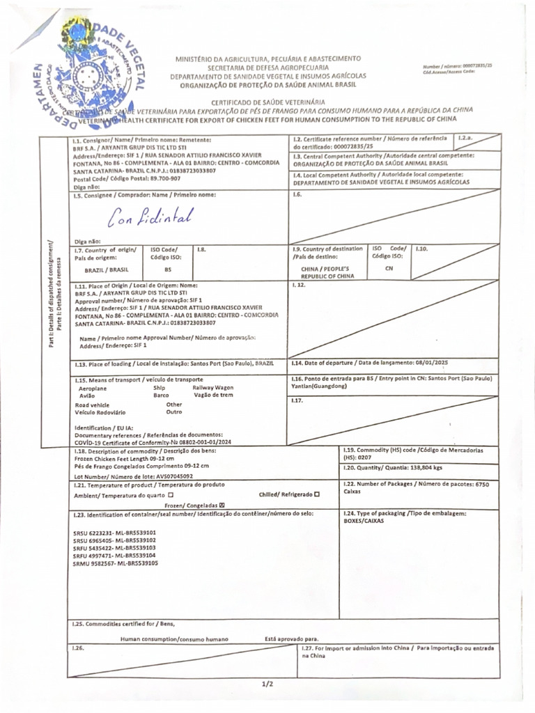 08Jan25-Health Certificate | PDF