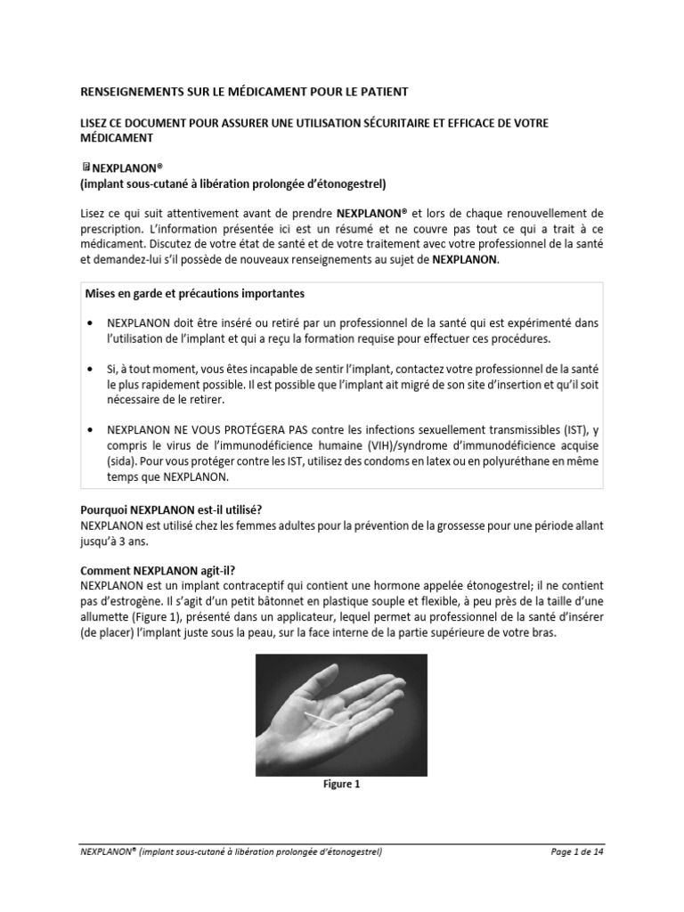 Nexplanon-Ci F | PDF | Grossesse | Contraception