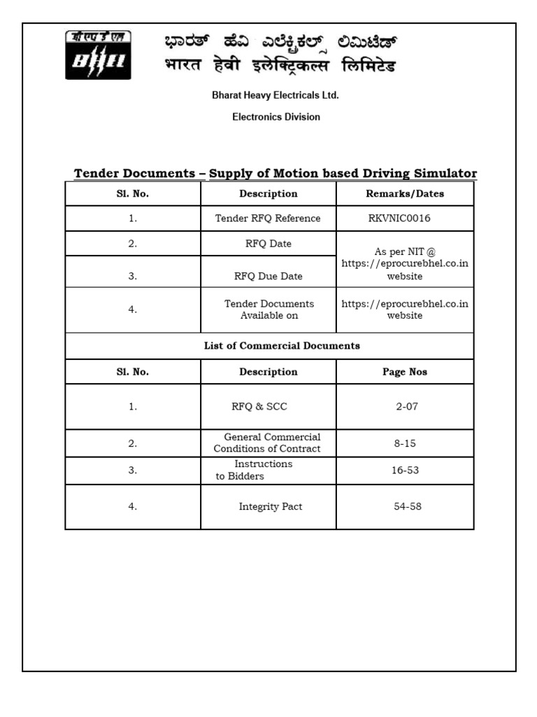 Exhibit - 6 BHEL Bid Document | PDF | Specification (Technical Standard ...