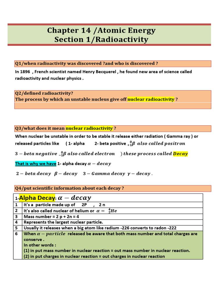 Understanding Radioactivity and Decay | PDF | Nuclear Physics ...