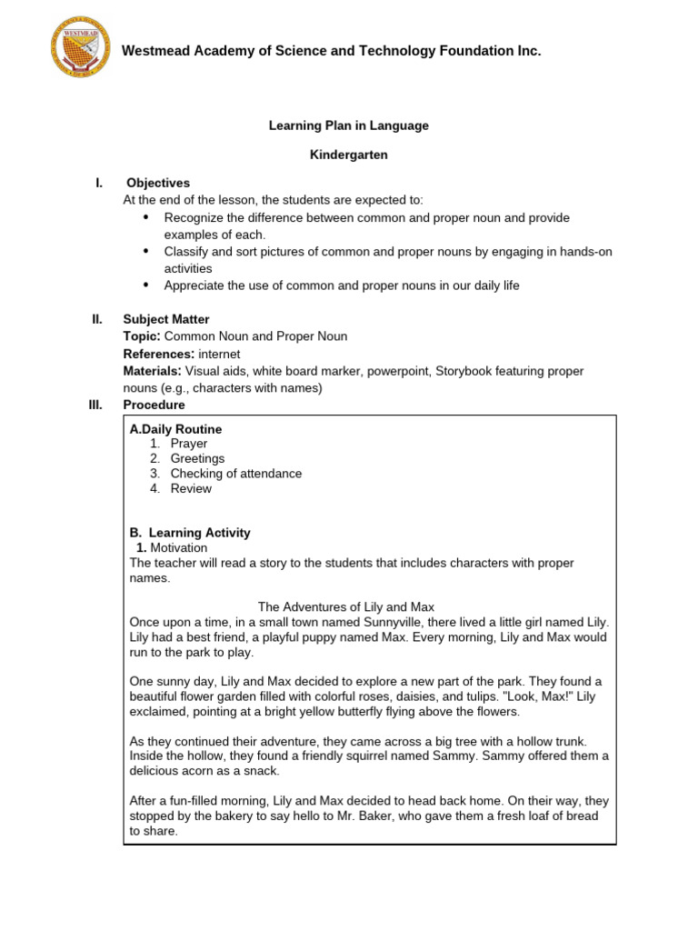Learning Plan in Mathematics 7 | PDF | Noun