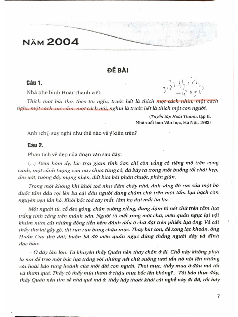 Tuyen Chon Nhung Bai Van Dat Giai Quoc Gia 2004-2014 3c3b3 | PDF