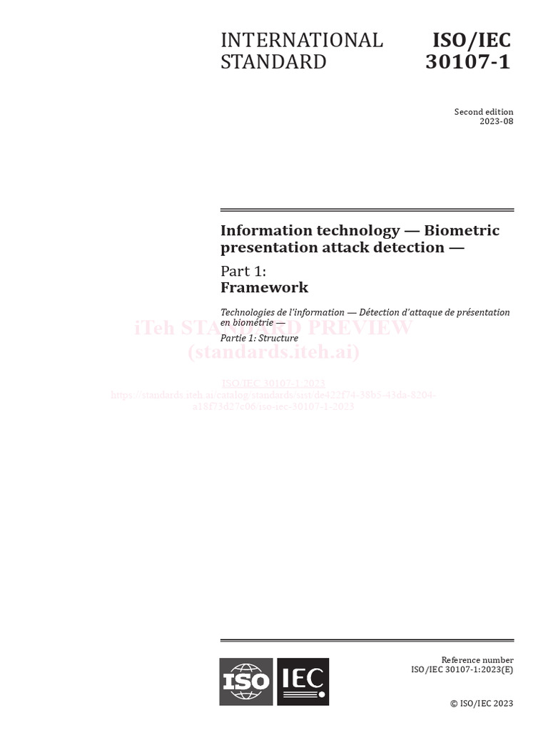ISO-IEC-30107-1-2023 | PDF | Biometrics | International Organization ...