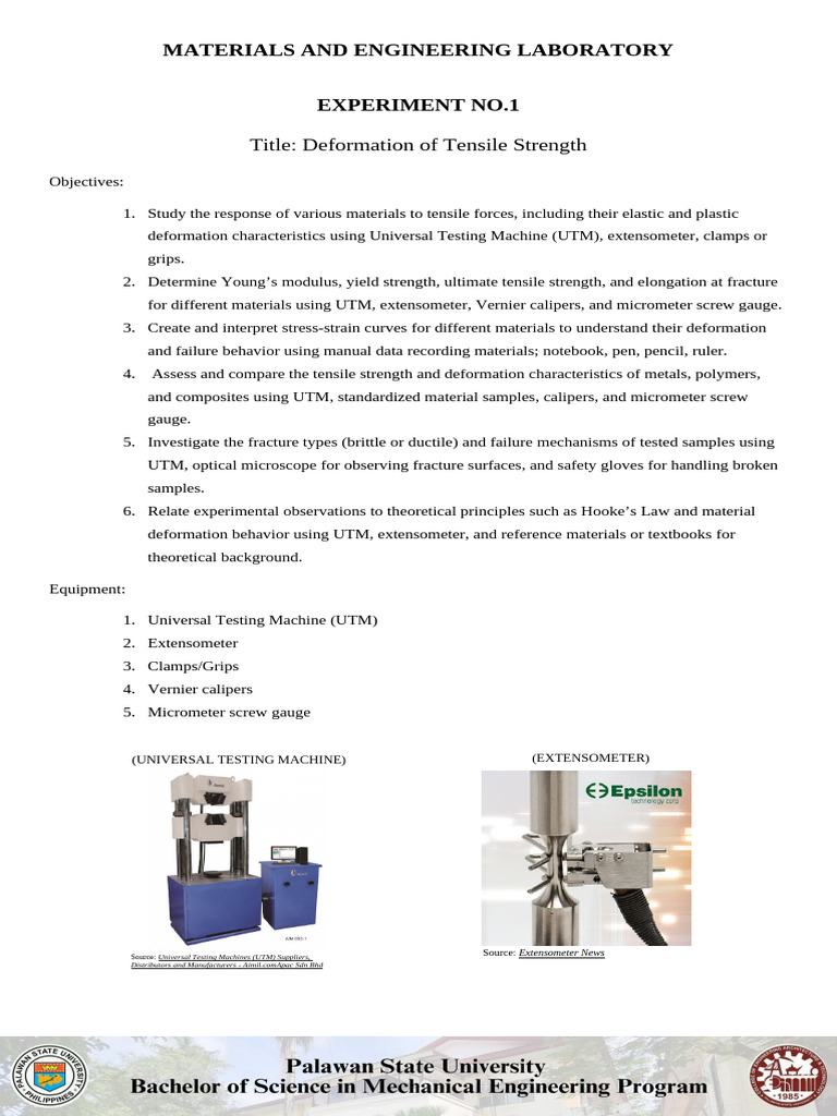 Tensile Strength and Deformation Analysis | PDF | Deformation ...