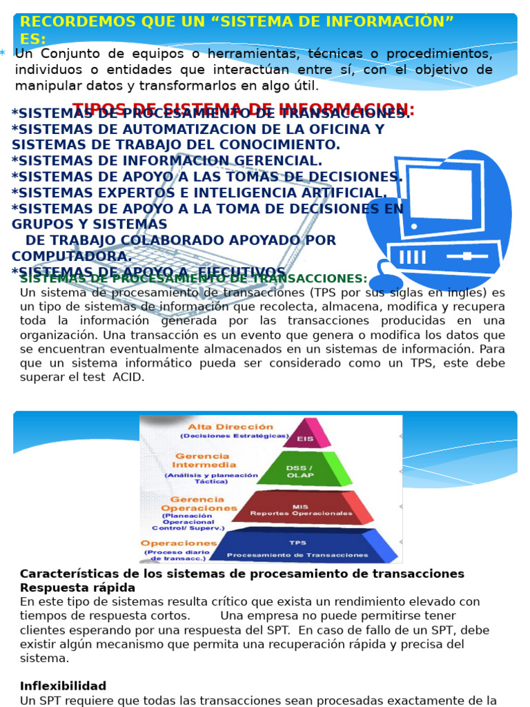 Sistemas de Información: Tipos y Funciones | PDF | Sistema de soporte ...