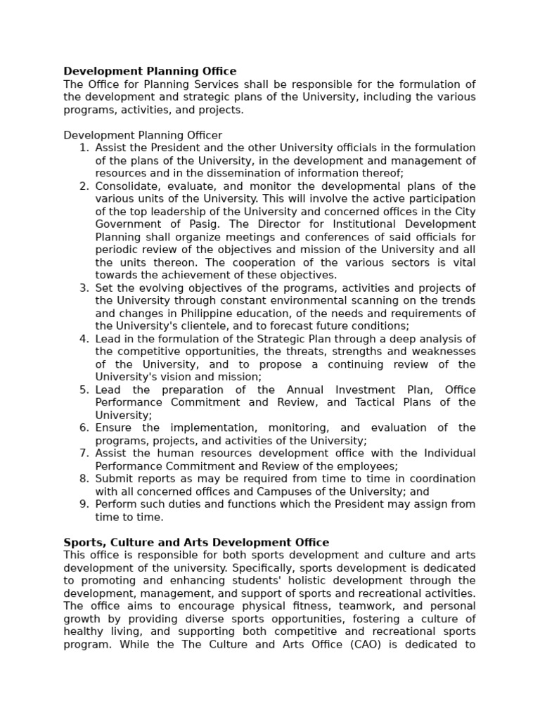 University Development Planning Overview | PDF | Disaster Risk ...