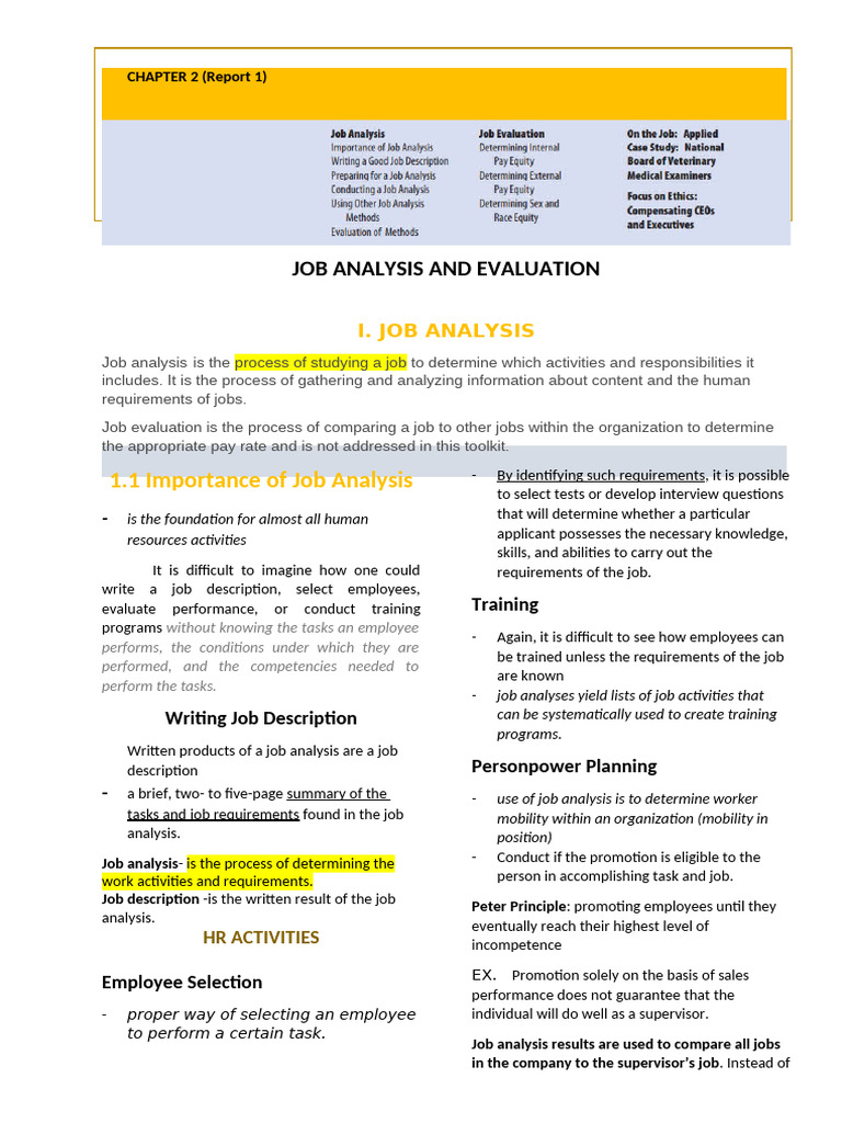 Job Analysis and Evaluation Guide | PDF | Business | Industrial And ...