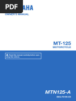 Yamaha MT125 Owner's Manual | PDF | Brake | Motorcycle
