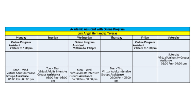 Acadmic Assistant With Online Program Schedule | PDF