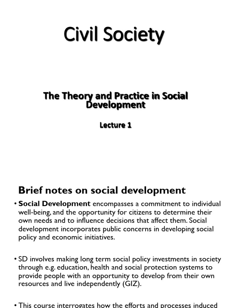 Civil Society Lecture 1 2024 | PDF | Non Governmental Organization ...