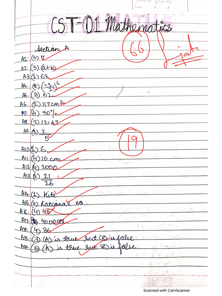 Riya Aggarwal CST-01 MATHS | PDF