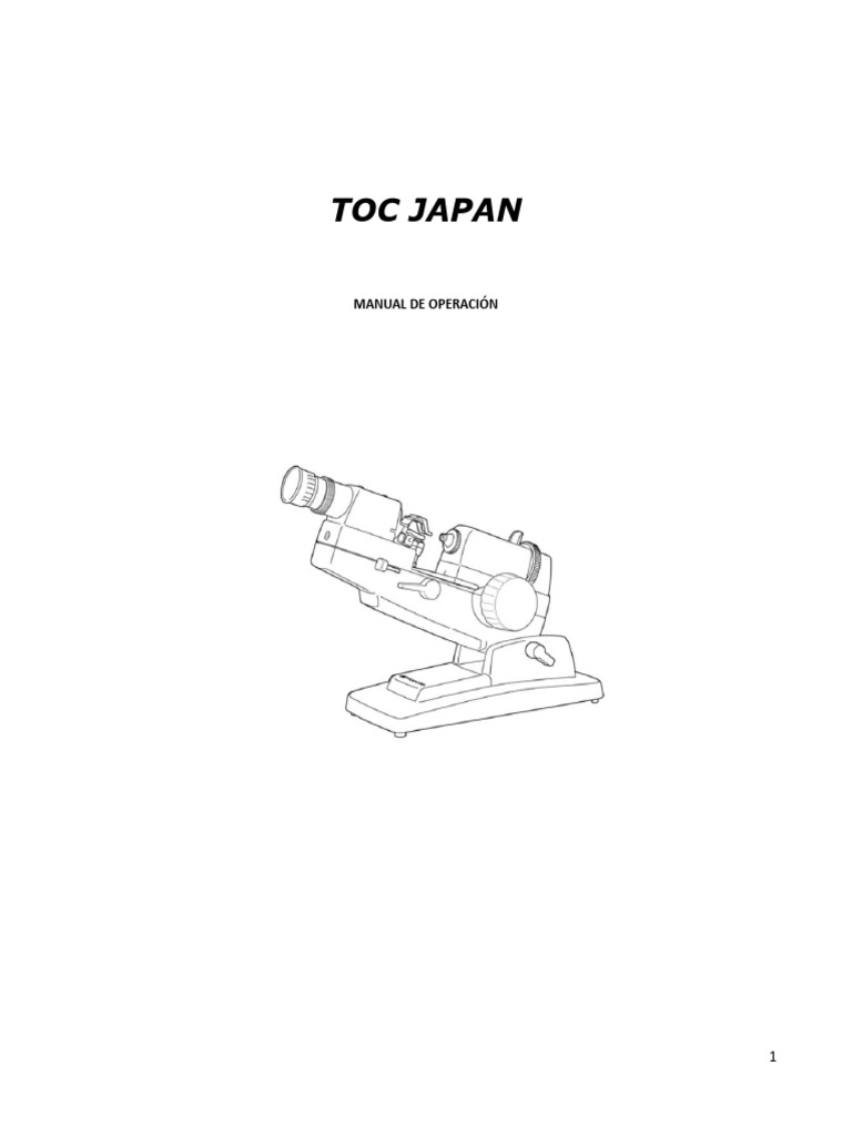 LENSOMETRO Toc Japan | PDF | Lentes | Óptica