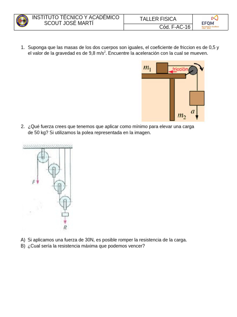 Ejercicios De Poleas Pdf
