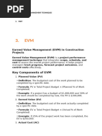 Earned Value Management Formulas Cheat Sheet | PDF