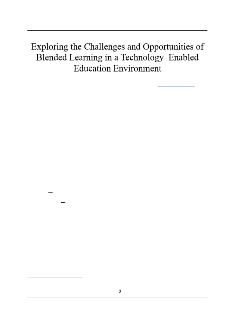 Exploring The Challenges and Opportunities of | PDF | Educational ...