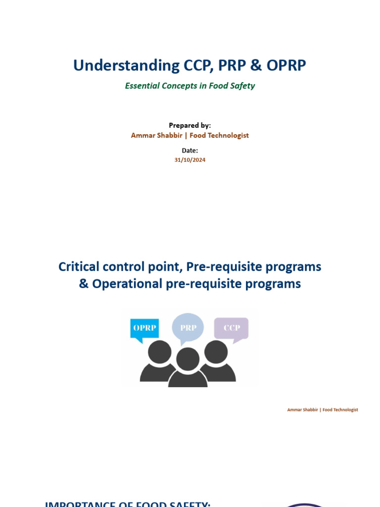 CCP, PRP, and OPRP Explained | PDF | Food Safety | Hazards