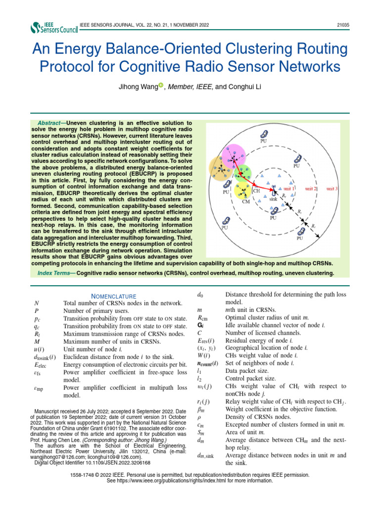 Energy-Balanced Routing in CRSNs | PDF | Computer Network | Cognitive Radio