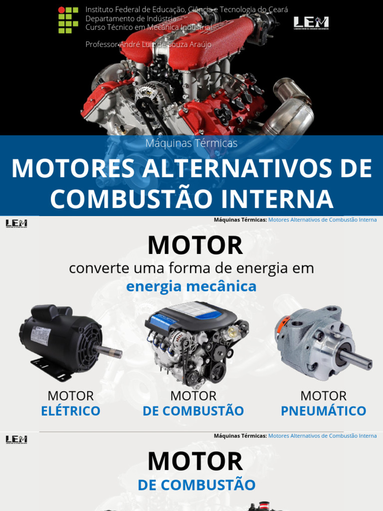 Motores de Combustão Interna: Tipos e Funcionamento | PDF | Motores ...