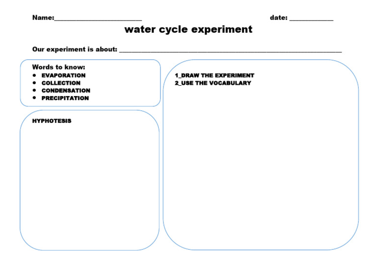 Water Cycle Experiment Overview | PDF