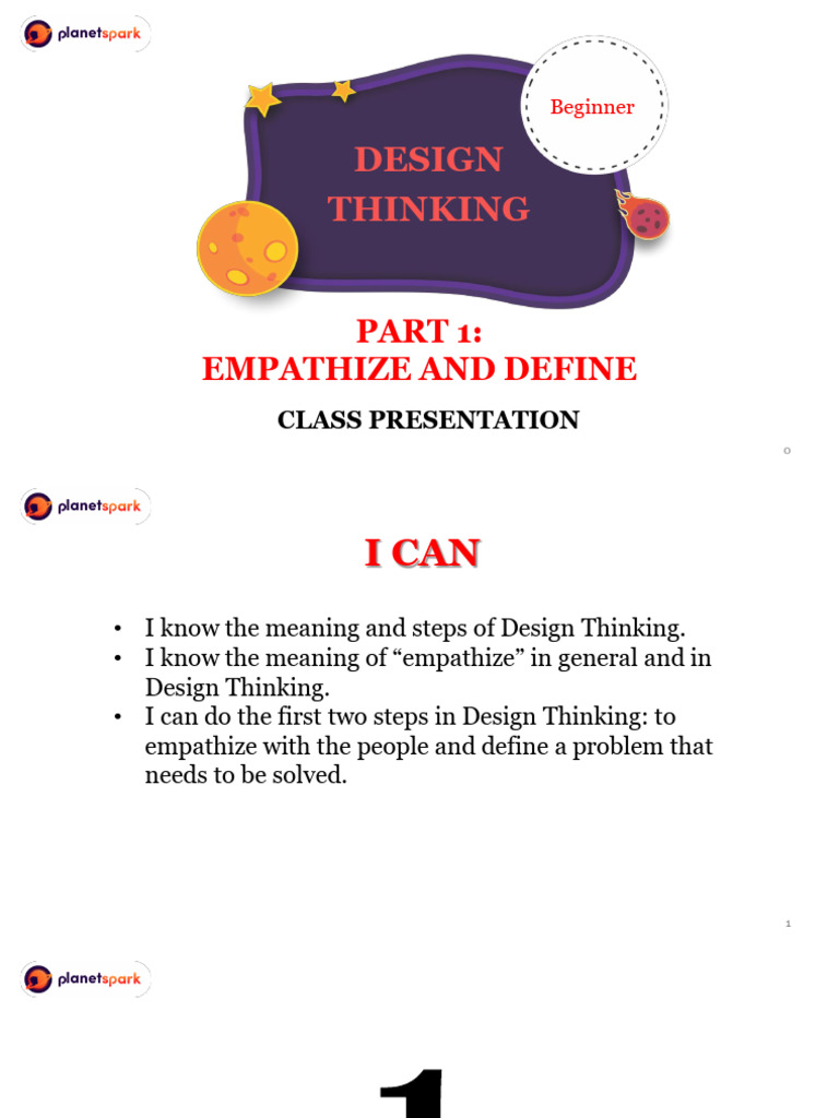 P3B.4.1.1 CL Design+Thinking+Part+1+Empathize+and+Define | PDF ...