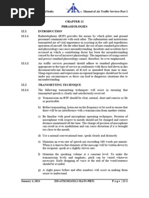 ATC Phraseology Standards Manual | PDF | Air Traffic Control